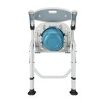 Scaun de toaleta si dus multifunctional, reglabil pe inaltime, pliabil, alb, 136 kg, TIMAGO - imagine 3