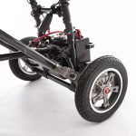 Scaun cu rotile electric din aluminiu, pliabil, ultrausor, manere rabatabile, negru, sezut 46cm, KY171 - imagine 3