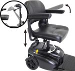 Scuter/carucior electric pentru adulti sau persoane cu dizabilitati, manere rabatabile, negru, KMINA - imagine 2