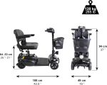 Scuter/carucior electric pentru adulti sau persoane cu dizabilitati, manere rabatabile, negru, KMINA - imagine 4