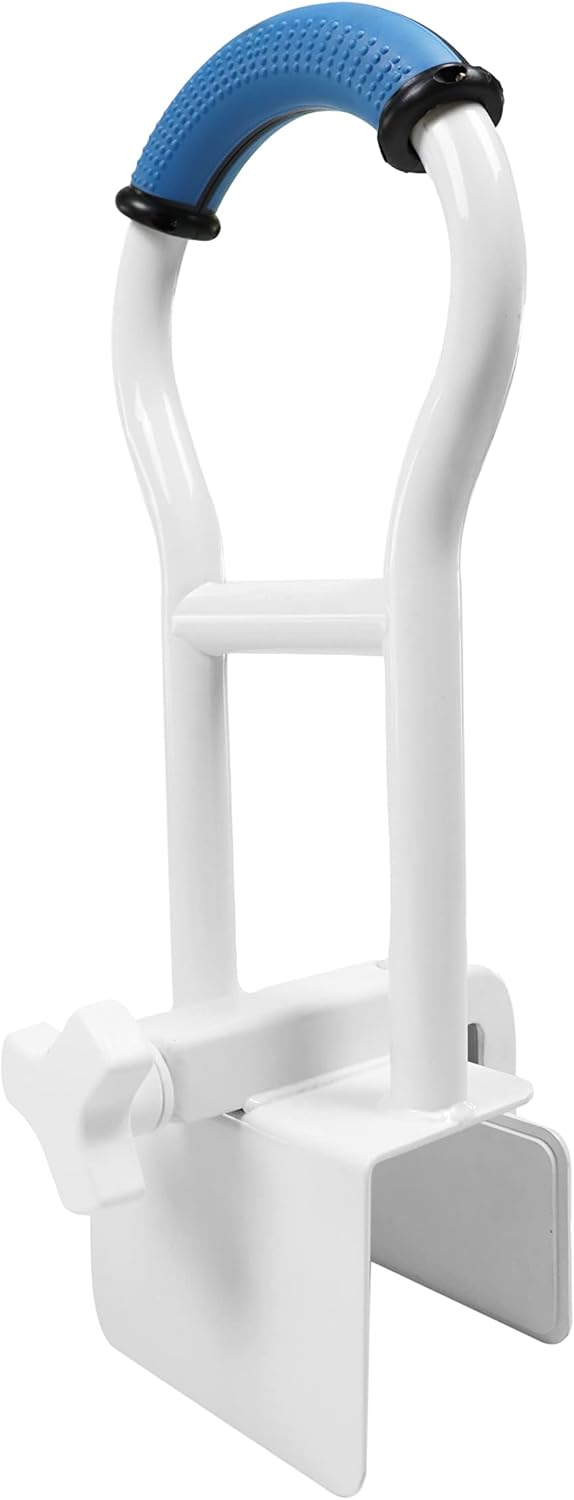 Maner de siguranta pentru cada, bara de sprijin cu protectie capitonata albastru, reglabil 9-17 cm, 110 kg, KMINA