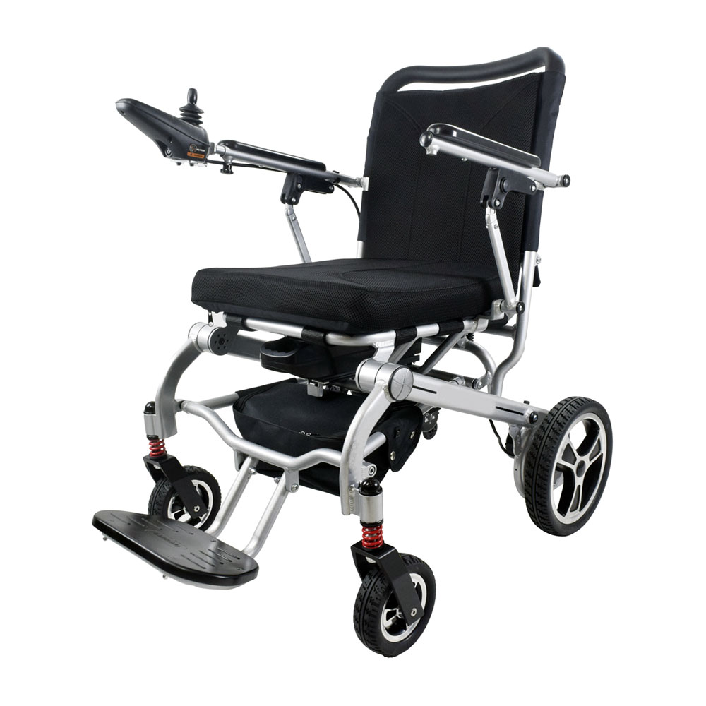 Scaun cu rotile electric din aluminiu, pliabil, usor, negru ANTAR