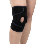 Orteza pentru genunchi suport rotula cu benzi velcro, marime universala, neagra, Timago
