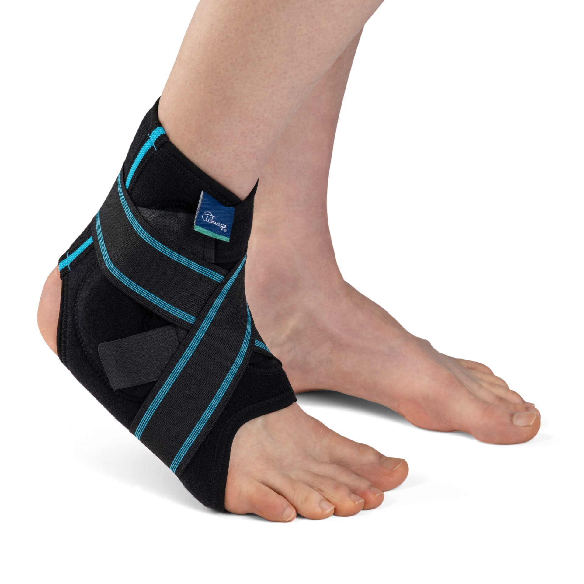 Orteze de glezna mobila cu benzi velcro, marime universala, neagra, Timago