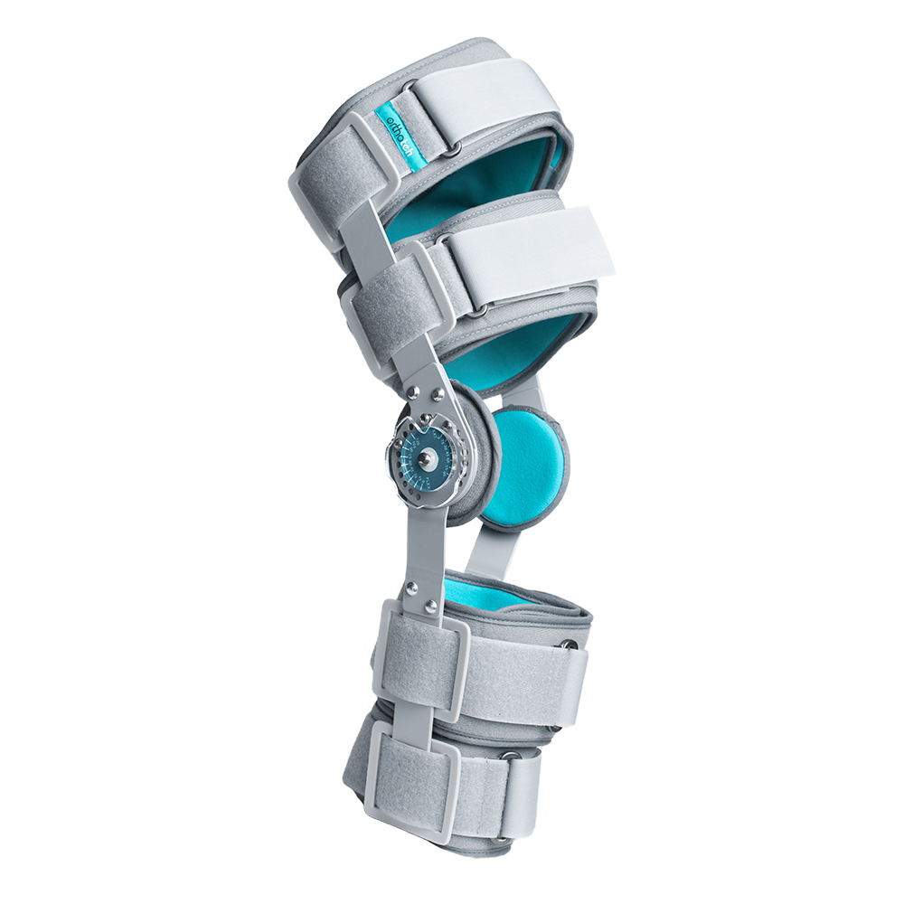Orteza pentru genunchi cu reglaj unghiular si telescopic/ortopedic/profesional, gri, Orthoteh marimea M