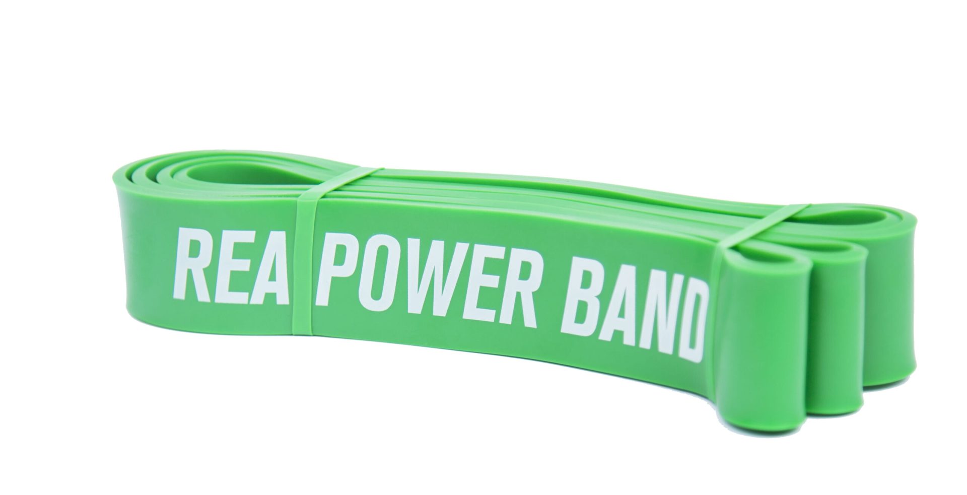 Banda elastica de cauciuc REA Tape pentru exercitii, antrenament, forta, coordonare, mobilitate, verde rezistenta 54-79kg